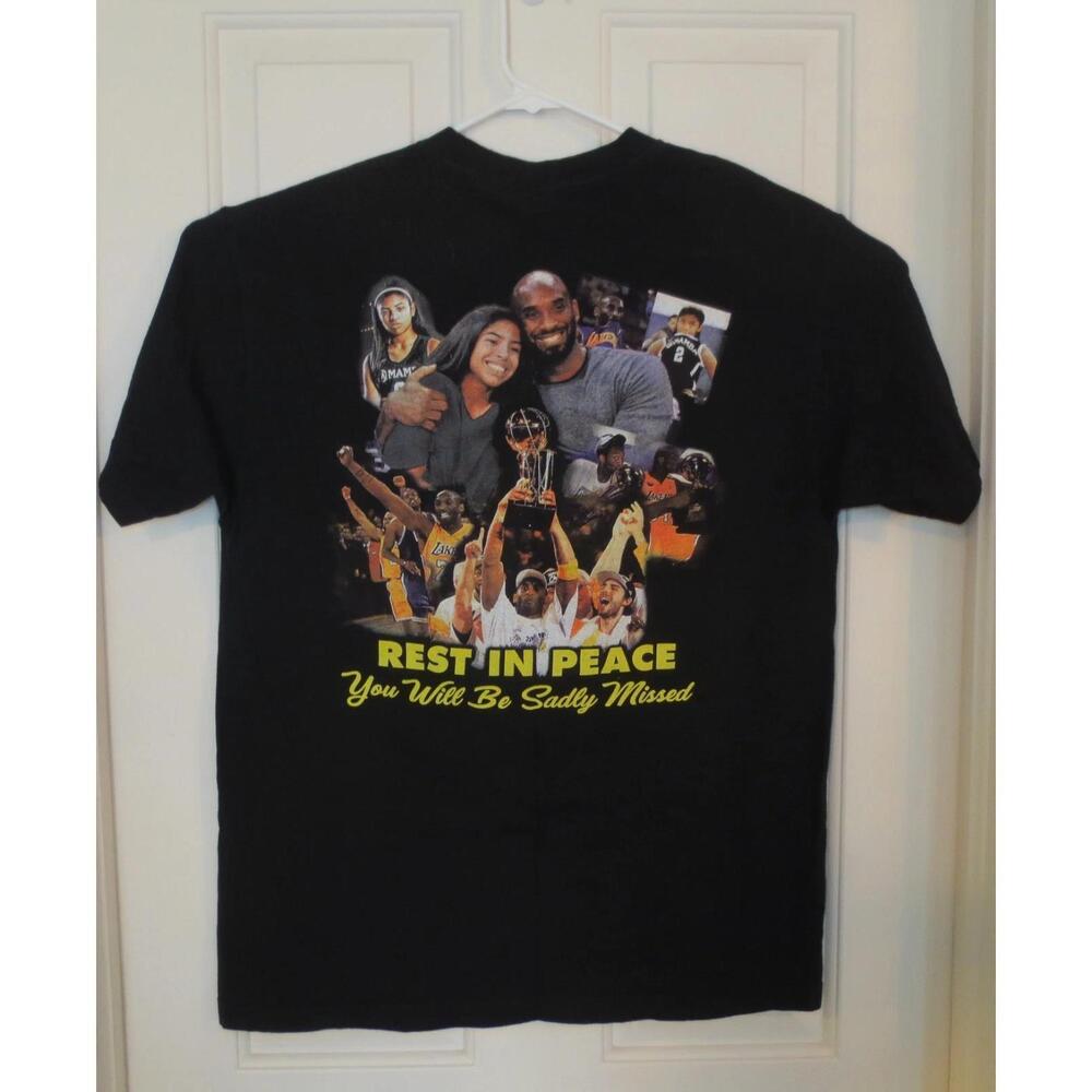 Kobe Black Mamba Bryant Memory T Shirt Rip Front Back Graphics Mens